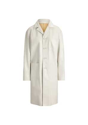 Ralph Lauren Collection leather coatcracked-effect - Neutrals