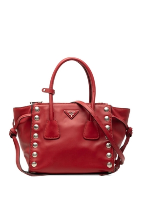 Prada Pre-Owned 2010-2026 Glace Calf Studded Twin Pocket satchel - Red