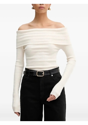 Marella off-the-shoulder ribbed sweater - Neutrals
