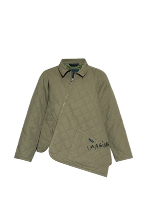 Comme Des Garçons Shirt quilted asymmetric jacket - Green