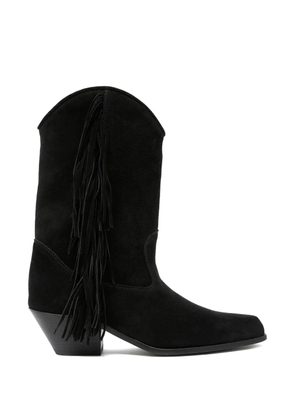 Vic Matie Dallas fringe-detail suede boots - Black