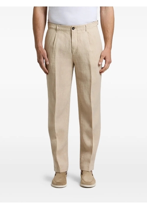 Peserico pleated-detail buckle-fastening trousers - Neutrals