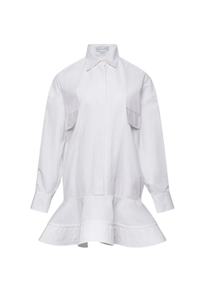Stella McCartney ruffled-hem shirt dress - White