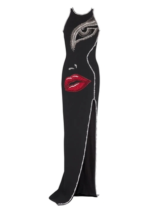 Balmain face-motif maxi dress - Black