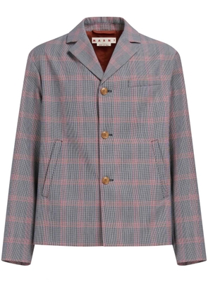 Marni checked single-breasted blazer - Grey