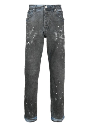 Purple Brand paint splatter straight-leg jeans - Blue