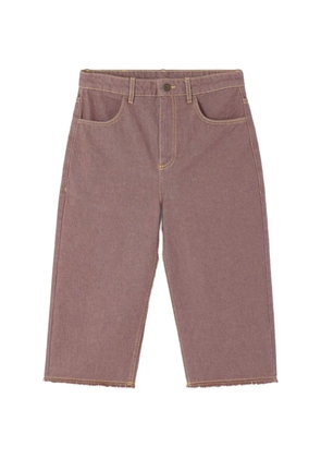 American Vintage Grezbay raw-edge denim shorts - Brown