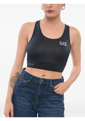 Ea7 Emporio Armani logo racer-back top - Blue