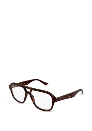 Gucci Eyewear pilot-frame glasses - Brown