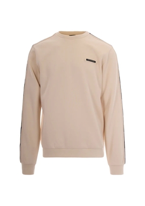 Ea7 Emporio Armani logo-patch sleeve-tape sweater - Neutrals