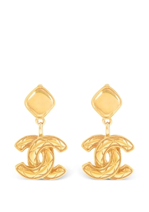 CHANEL Pre-Owned 1980 Interlocking CC earrings - Gold