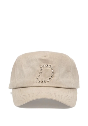 dime stud-embellished waxed cap - Neutrals