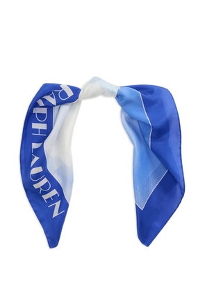 Lauren Ralph Lauren silk logo-print scarf - Blue
