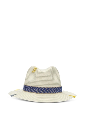 THE HAT GANG embroidered raffia hat - Neutrals