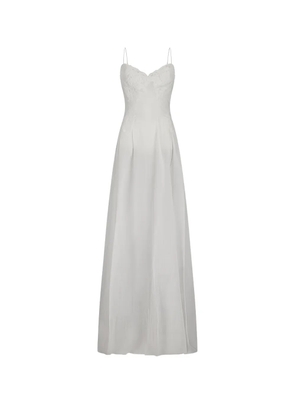 Ermanno Scervino embroidered spaghetti-strap dress - White