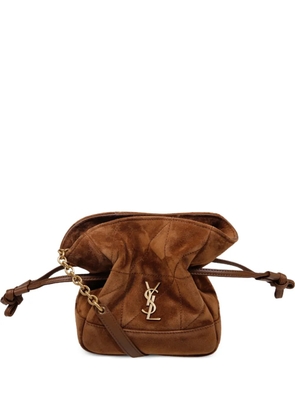 Saint Laurent quilted suede cross body bag - Brown