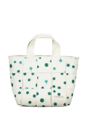 Desigual polka-dot pattern logo-appliqué tote bag - White