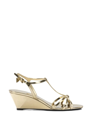 Prada metallic-effect wedge sandals - Gold