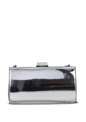 Jimmy Choo Zahra metallic leather clutch bag - Silver