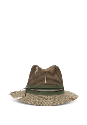 THE HAT GANG bead-embellished raffia hat - Brown
