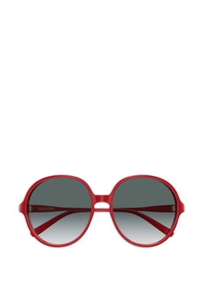 VALENTINO GARAVANI EYEWEAR VLogo round-frame sunglasses - Red