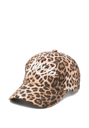 LIU JO leopard-print embroidered-logo cap - Neutrals