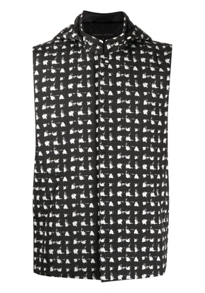 SHIATZY CHEN Jacquard hooded gilet - Black
