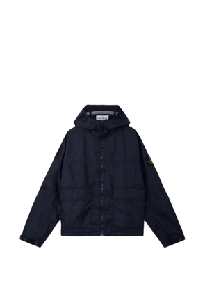Stone Island compass-patch hooded jacket - Blue