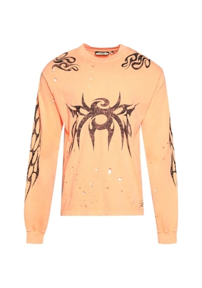 HELLSTAR distressed graphic-print T-shirt - Orange