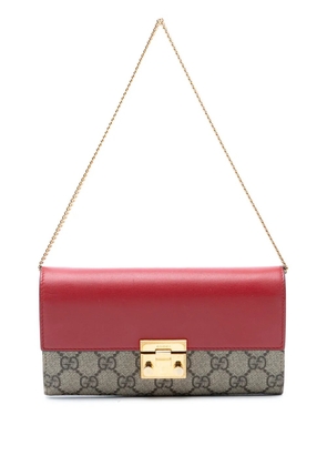 Gucci Pre-Owned 2000-2015 GG Supreme Padlock Wallet On Chain shoulder bag - Neutrals