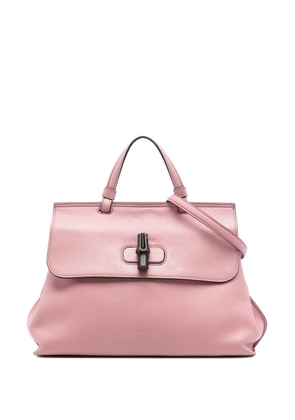 Gucci Pre-Owned 2016-2025 Medium Leather Bamboo Daily satchel - Pink