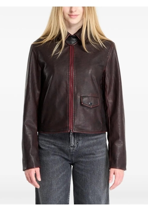 Desigual distressed-finish high-neck jacket - Brown