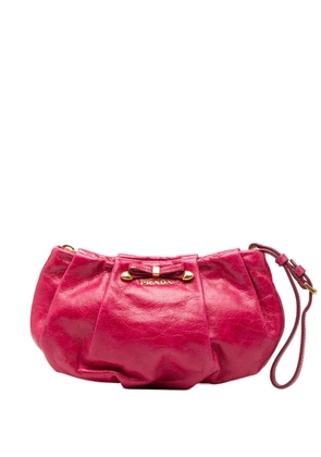 Prada Pre-Owned 2013-2025 Vitello Shine Bow Wristlet clutch bag - Pink