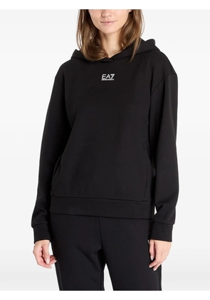 Ea7 Emporio Armani logo-print hoodie - Black