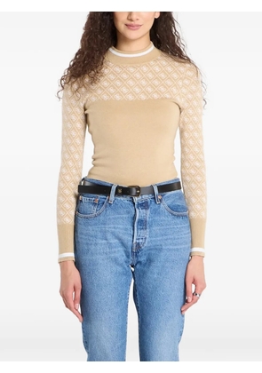 GUESS USA monogram-pattern mock-neck top - Neutrals