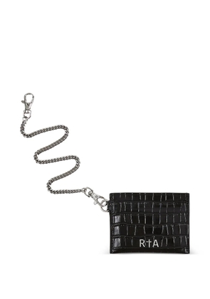RTA Dominic crocodile-effect leather wallet chain - Black
