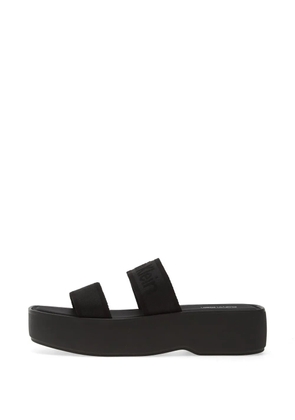 Calvin Klein logo-print platform slides - Black