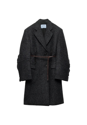 Prada single-breasted Shetland wool coat - Grey