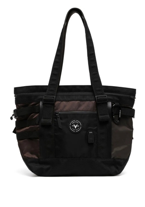 Makavelic contrasting-panel strap-detail tote bag - Black
