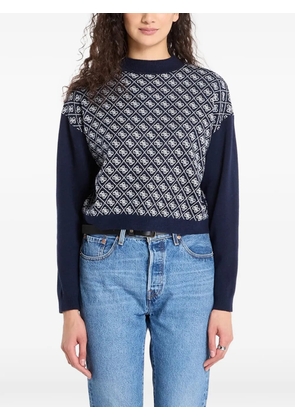 GUESS USA Aubrey monogram-pattern sweater - Blue