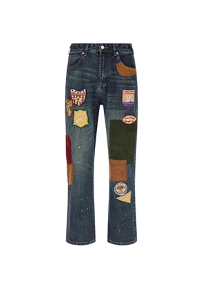 FOUND patchwork straight-leg jeans - Blue