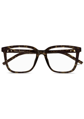 Saint Laurent Eyewear tortoiseshell-effect square glasses - Brown