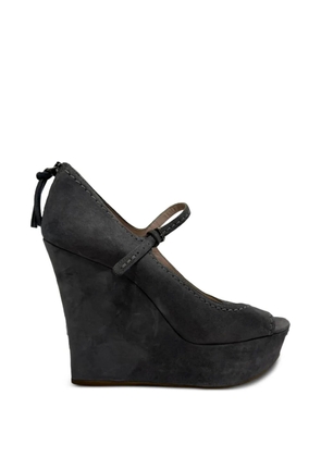 Miu Miu Pre-Owned Mary Jane peep-toe wedge pumps - Grey
