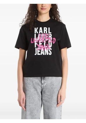 Karl Lagerfeld Jeans logo-print graffiti-effect T-shirt - Black
