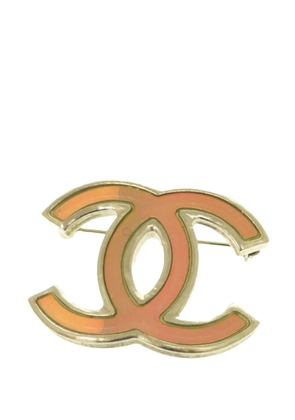 CHANEL Pre-Owned 2012 CC Gold Plated Enamel Pin Brooch costume brooch