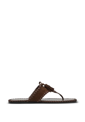 Prada suede flat sandals - Brown