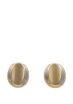 Vintage two-tone oval clip-on earrings - Gold