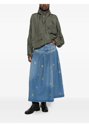 GANNI floral-print maxi skirt - Blue