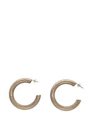 Vintage croc-effect hoop earrings - Gold