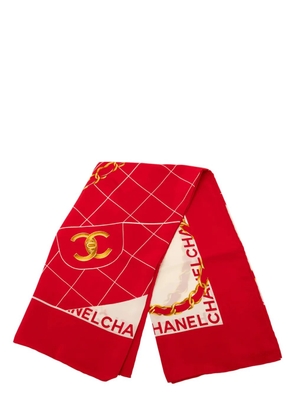CHANEL Pre-Owned 2000-2020 Classic Flap Printed Silk Scarf scarves - Red